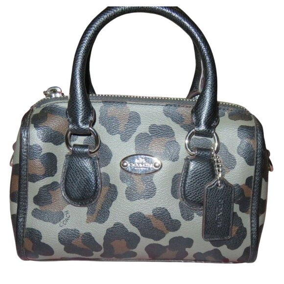 Coach Ocelot Mini Bennett Grey Multi Leather Satchel Crossbody Boston Bag F36449 - Picture 5 of 12